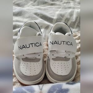 Nautica Kids White and Gray Shoes